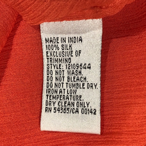 NWT Coral SILK Chiffon Blouse and SILK Satin matching camisole set - Picture 12 of 14